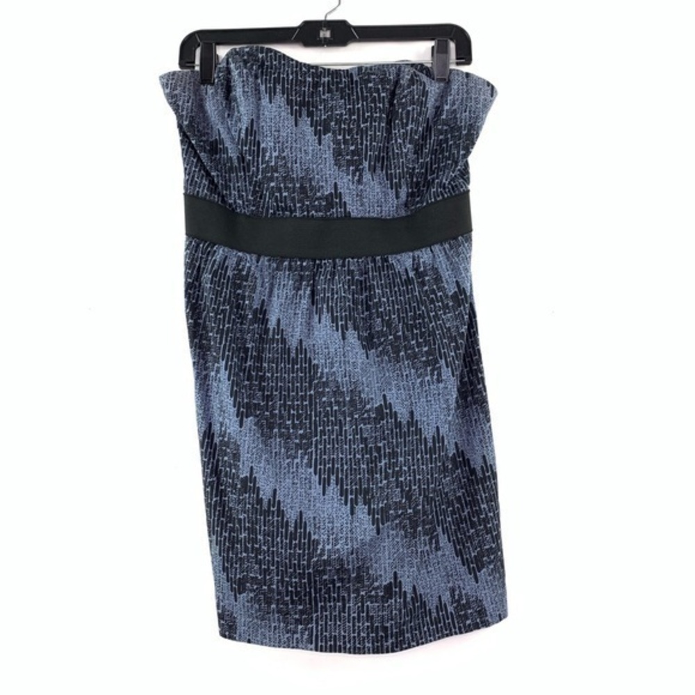UO Silence + Noise Size Large Strapless Printed Gray Black Mini Dress L